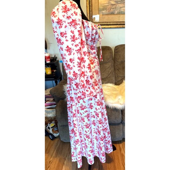 Floral Romantic Feminine Prairie Cottage Maxi Dress XL By Loness Festival Fairy - Picture 3 of 13